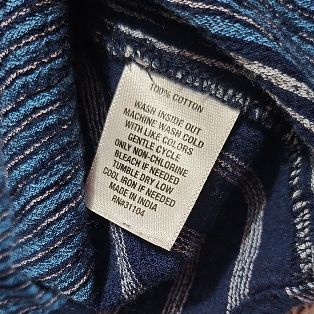 Wonderly Navy and Light Blue Striped Shirt 100% Cotton - Picture 11 of 11